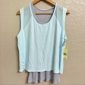 NWT Tangerine Layered active blue tank Tops M